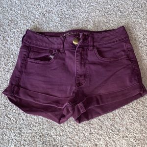 American Eagle Super Stretch Maroon Shorts